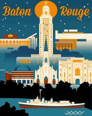 Baton Rouge Louisiana Poster Paint By Numbers