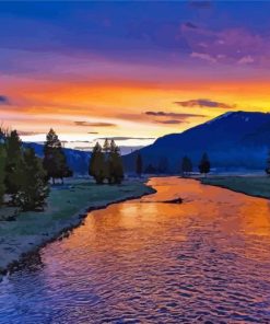 Big Sky Montana Sunset Landscape Paint By Numbers