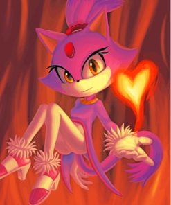 Blaze The Cat Paint By Numbers