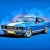Blue 68 Mustang Art Paint By Numbers