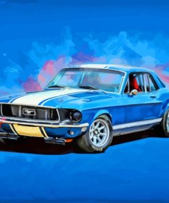 Blue 68 Mustang Art Paint By Numbers