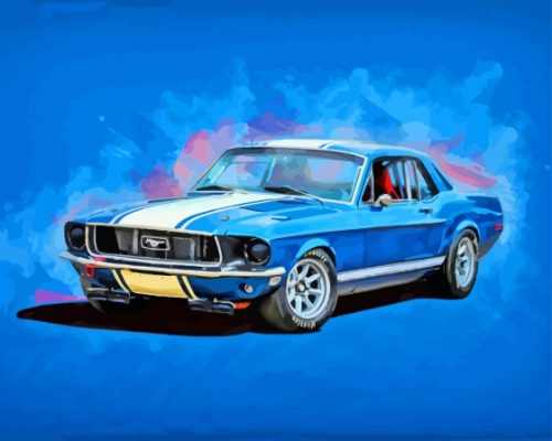 Blue 68 Mustang Art Paint By Numbers