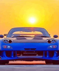 Blue Mazda RX 7 Paint By Numbers