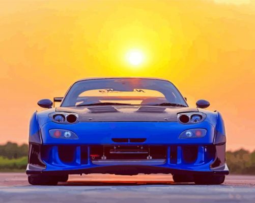 Blue Mazda RX 7 Paint By Numbers