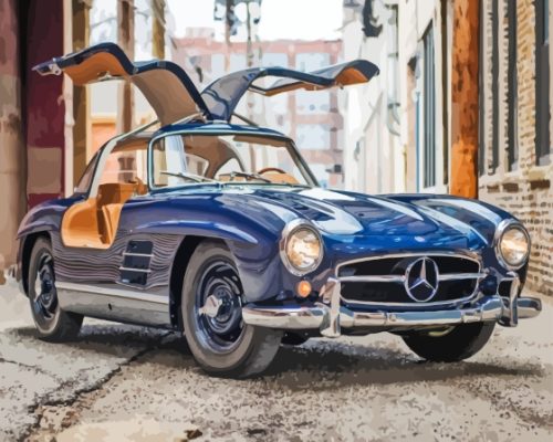 Blue Mercedes 300SL Paint By Numbers