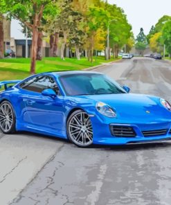 Blue Metallic Porsche Paint By Numbers