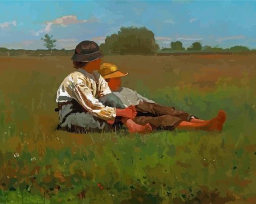 Boys In A Pasture By Homer Winslow Paint By Numbers