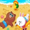 Brown And Cony In Beach Paint By Numbers