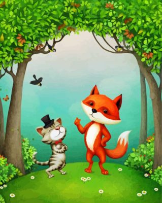 Cat And Fox Paint By Numbers