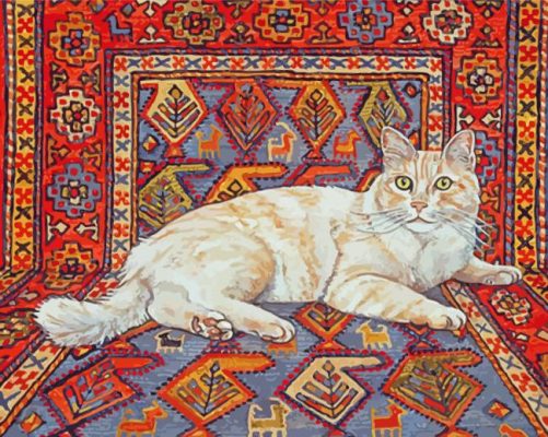 Cat And Persian Rug Paint By Numbers