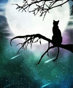 Cat Silhouette Paint By Numbers