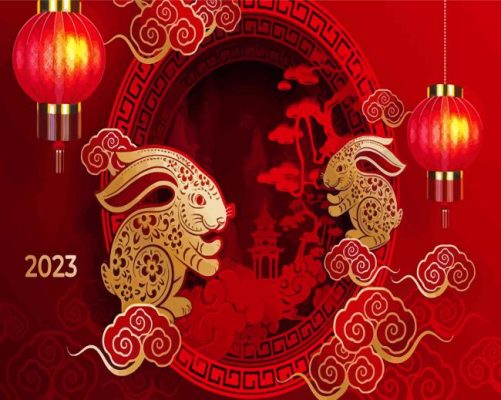 Chinese Year Of The Rabbit Paint By Numbers