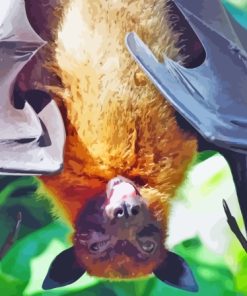 Close Up Giant Golden Crowned Flying Fox Animal Paint By Numbers