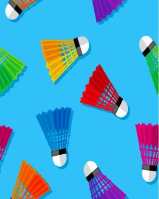 Colorful Badminton Shuttlecocks Paint By Numbers