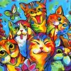 Colorful Happy Cats Art Paint By Numbers