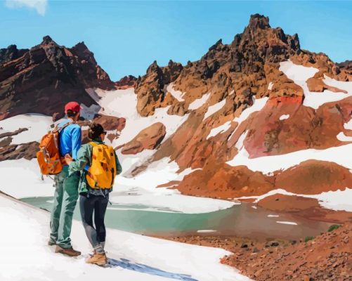 Couple In Broken Top Mountain Paint By Numbers