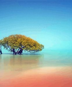 Foggy View Of A Tree In Broome Paint By Numbers