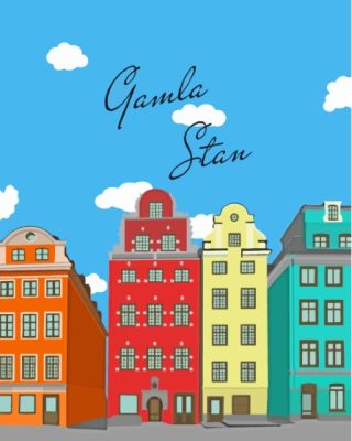 Gamla Stan Stockholm Poster Paint By Numbers