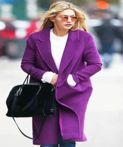 Gigi Hadid In A Purple Coat Paint By Numbers