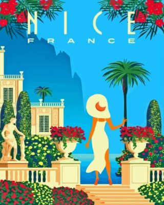 Girl In Nice France Poster Paint By Numbers