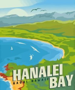 Hanalei Bay Hawaii Poster Paint By Numbers