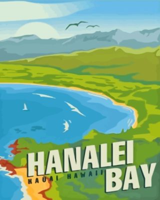 Hanalei Bay Hawaii Poster Paint By Numbers