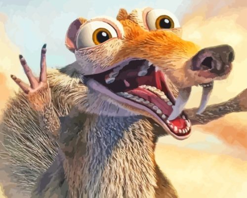 Ice Age Scrat Paint By Numbers