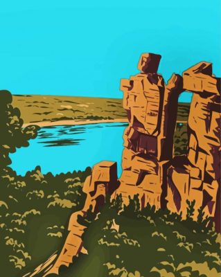 Illustration Devils State Park Paint By Numbers