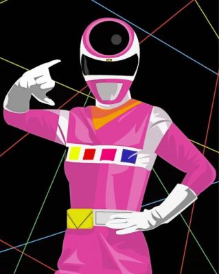 Illustration Pink Power Rangers Paint By Numbers