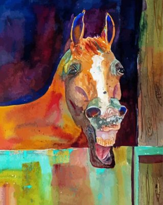 Laughing Horse Brown Paint By Numbers