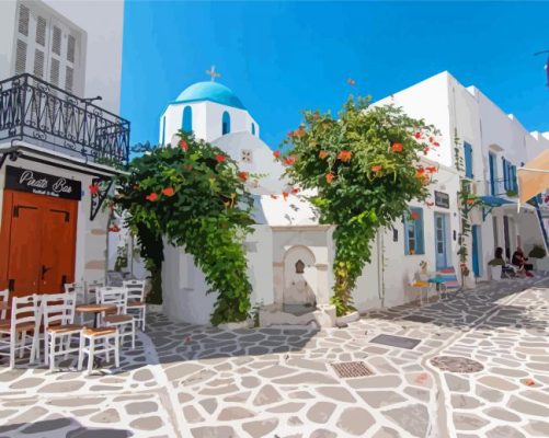 Paros Buildings Greece Paint By Numbers