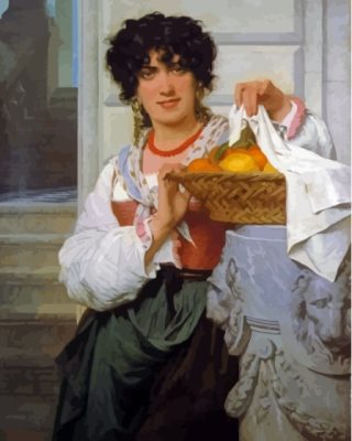 Pierre Auguste Cot Girl With Basket Of Oranges And Lemons Paint By Numbers