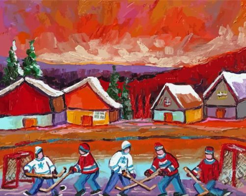 Pond Hockey Art Paint By Numbers