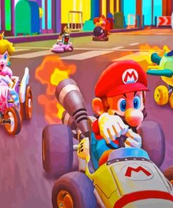 Racing Game Mario Kart Paint By Numbers