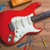 Red Fender Stratocaster Guitar Paint By Numbers