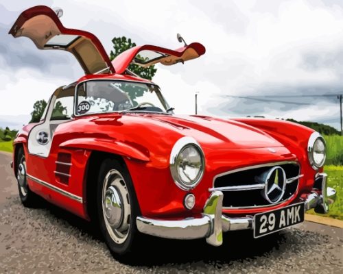 Red Mercedes 300 SL Paint By Numbers