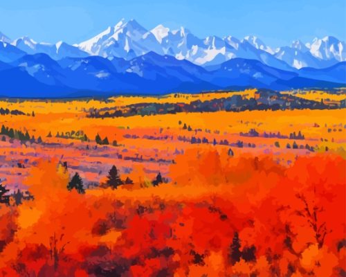 Rocky Mountains Forest Fall Paint By Numbers