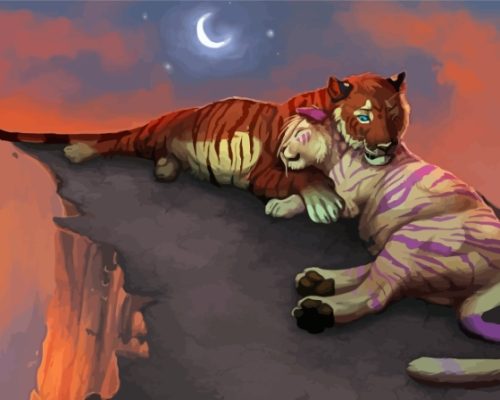 Romantic Tigers In Love Paint By Numbers