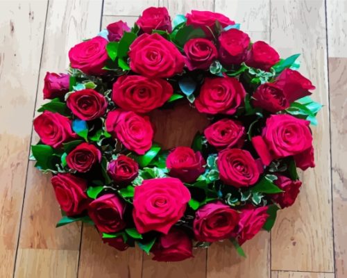 Rose Wreath Paint By Numbers