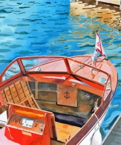 Rustic Boat On Lake Art Paint By Numbers