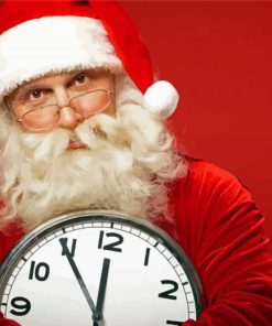 Santa By Clock Paint By Numbers