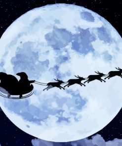 Santa Claus Moon Silhouette Paint By Numbers