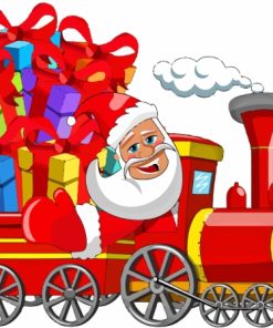 Santa On Train Art Paint By Numbers