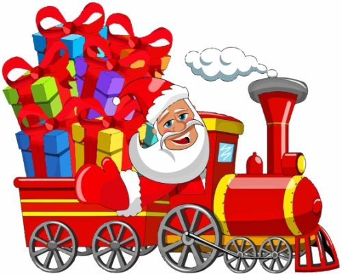 Santa On Train Art Paint By Numbers