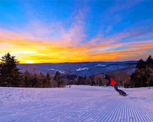 Skiing In Snowshoe Mountain Paint By Numbers