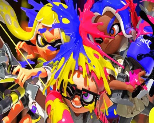 Splatoon 3 Shooter Video Game Paint By Numbers