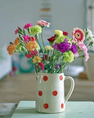 Spring Flowers In Water Jug Paint By Numbers