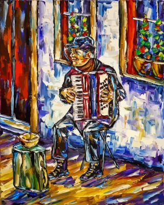 The Accordion Player Art Paint By Numbers