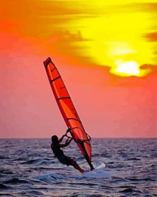 The Windsurfer At Sunset Paint By Numbers