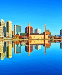Toledo Ohio City Water Reflection Paint By Numbers